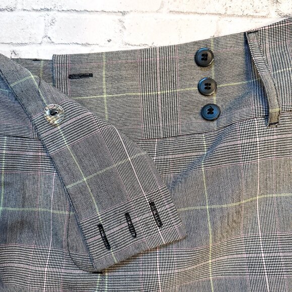 Style & Co Women's Plaid Gray Stretch Cropped Wide-Leg Pants Size 14 - Picture 5 of 11